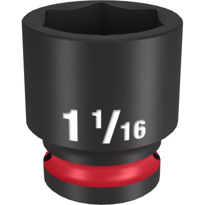 MLW49-66-6211 image(0) - Milwaukee Tool SHOCKWAVE Impact Duty 1/2"Drive 1-1/16" Standard 6 Point Socket