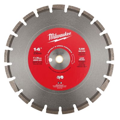 MLW49-93-7240 image(0) - Milwaukee Tool 14" Asphalt & Green Concrete Segmented