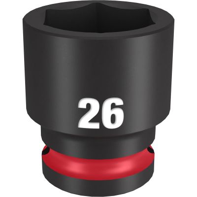 MLW49-66-6258 image(0) - Milwaukee Tool SHOCKWAVE Impact Duty 1/2"Drive 26MM Standard 6 Point Socket