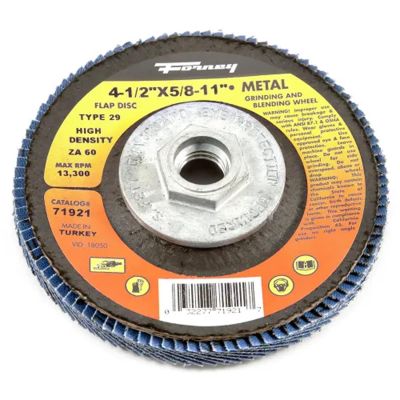 FOR71921-5 image(0) - Forney Industries Flap Disc, High Density, Type 29, 4-1/2 in x 5/8 in-11, ZA60 5 PK