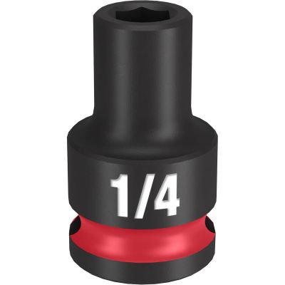 MLW49-66-6100 image(0) - Milwaukee Tool SHOCKWAVE Impact Duty 3/8" Drive 1/4" Standard 6 Point Socket