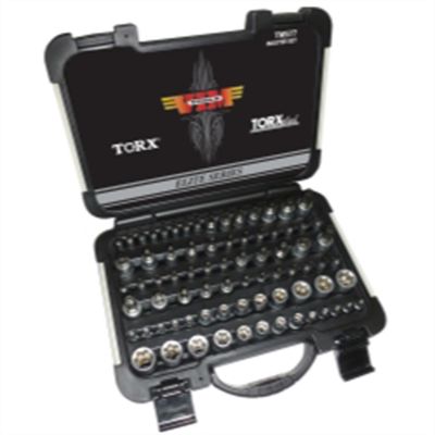 VIMTMS77 image(0) - VIM Tools Master TORX Driver Set 77 Piece All TORX, And TORX Plus Drivers And Sockets, Includes TORX, TORX TP, TORX Plus 6 Point - TORX Plus 5 Point - And TORX And TORX Plus Sockets. Satin Chrome Sockets And Bit Holders with Gun Metal