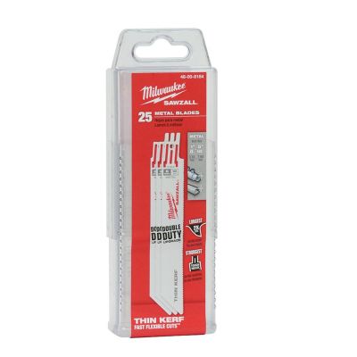 MLW48-00-8184 image(0) - Milwaukee Tool 6" 18 TPI SAWZALL Blades (25 Pk)