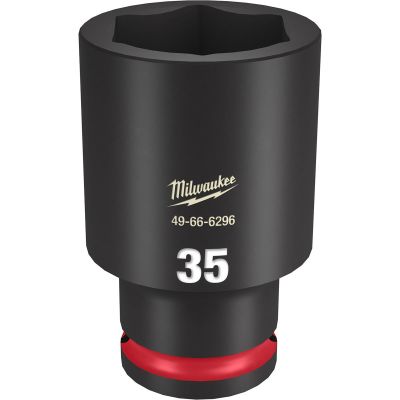 MLW49-66-6296 image(0) - Milwaukee Tool SHOCKWAVE Impact Duty 1/2"Drive 35MM Deep 6 Point Socket