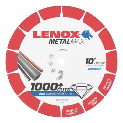 LEX1972926 image(0) - Lenox Tools LENOX Metal Max DIAM CUTOFF WHEEL CH 10" X 5/8"