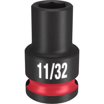 MLW49-66-6103 image(0) - Milwaukee Tool SHOCKWAVE Impact Duty 3/8" Drive 11/32" Standard 6 Point Socket