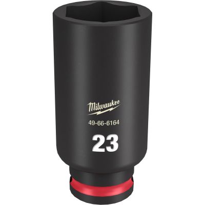 MLW49-66-6164 image(0) - Milwaukee Tool SHOCKWAVE Impact Duty 3/8"Drive 23MM Deep 6 Point Socket