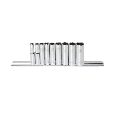 JSP78521 image(0) - J S Products 1/4-Inch Drive 6-Point Deep Metric Socket Set, 9-Piece