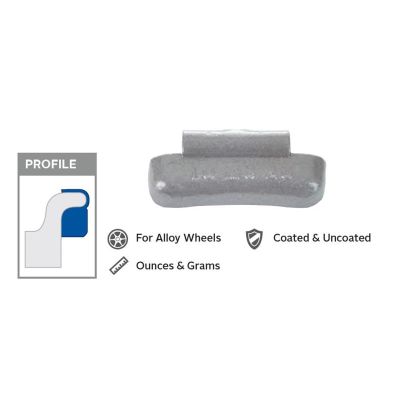 PWWMC100N-4 image(0) - Wegmann Automotive 1 oz Lead Coated Clip-on MCN Yellow Series Wheel Weight (4 Boxes of 25)