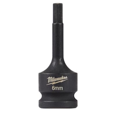 MLW49-66-5146 image(0) - Milwaukee Tool SHOCKWAVE Lineman's 1/2" Drive 6MM Hex Bit Socket