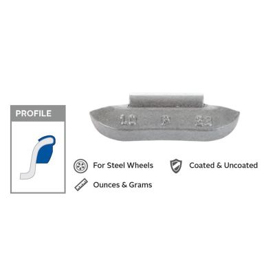 PWWP500 image(0) - Wegmann Automotive 5 oz Lead Uncoated Clip-on P Black Series Wheel Weight (Box of 25)