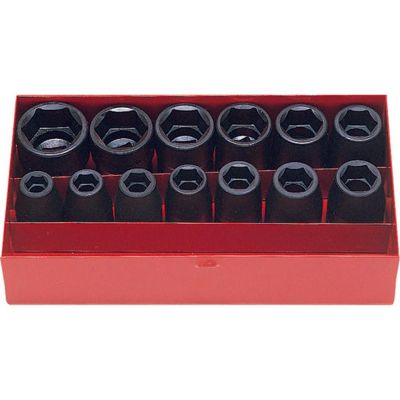 KKN14241M image(0) - Ko-ken USA 14241M 1/2 Sq. Dr. 13 Piece Impact 6-Point Socket Set 10-27mm