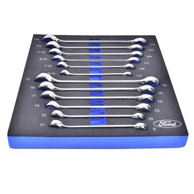 KTIFHTFN12SET image(0) - K Tool International Wrench Set SAE/Metric Mirror-Polished FORD ONLY