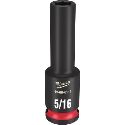 MLW49-66-6117 image(0) - Milwaukee Tool SHOCKWAVE Impact Duty 3/8"Drive 5/16" Deep 6 Point Socket