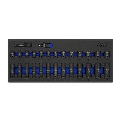 KTIFHT3826S image(0) - K Tool International 28Pc 3/8" Dr 6 Pt Std & Dp Metric Socket Set FORD