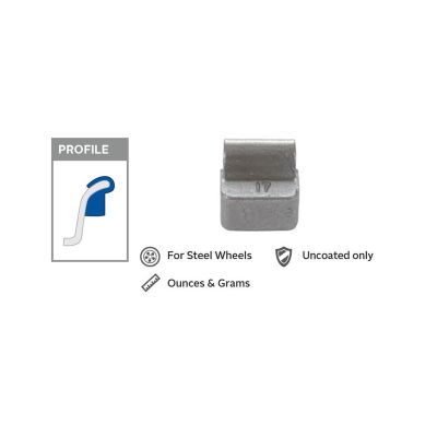 PWWI7ZN-020 image(0) - Wegmann Automotive 2oz Heavy-Duty Zinc Coated Clip-on I7Z Series Wheel Weight (Box of 25)