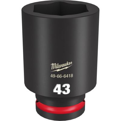 MLW49-66-6418 image(0) - Milwaukee Tool SHOCKWAVE Impact Duty 3/4"Drive 43MM Deep 6 Point Socket