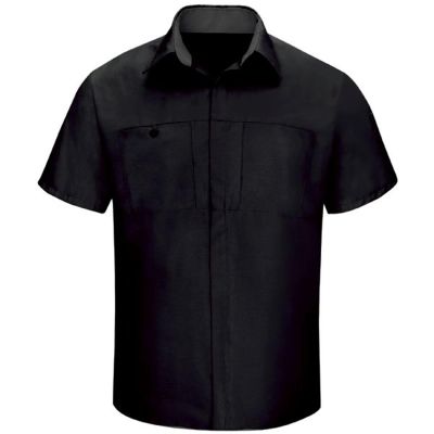 VFISY42BC-SS-L image(0) - Workwear Outfitters Men's Short Sleeve Perform Plus Shop Shirt w/ Oilblok Tech Black/Charcoal, Large