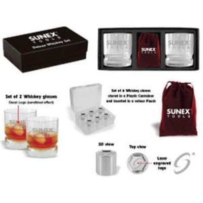 SUNWSS16 image(2) - Sunex Whiskey Glass Set w/ Stones