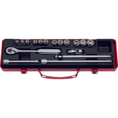 KKN3250M image(0) - Ko-ken USA 3250M 3/8 Sq. Dr. 17 Piece 6-Point Metric Socket set 7-19mm