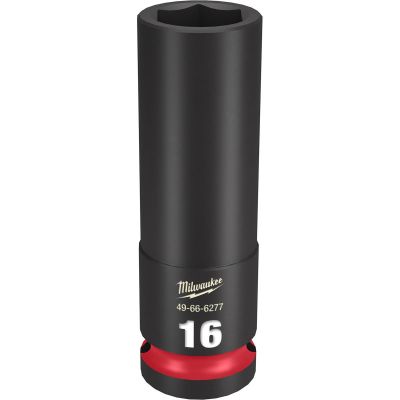 MLW49-66-6277 image(0) - Milwaukee Tool SHOCKWAVE Impact Duty 1/2"Drive 16MM Deep 6 Point Socket