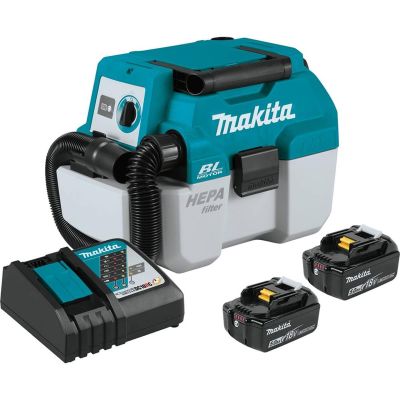 MAKXCV11T image(0) - 18V LXT 5.0 Ah Brushless Cordless 2 Gallon HEPA Filter Portable Wet/Dry Dust Extractor/Vacuum Kit