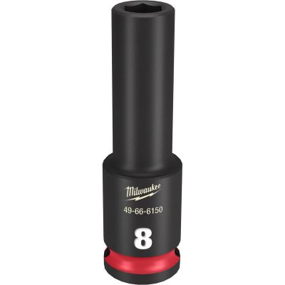 MLW49-66-6150 image(0) - Milwaukee Tool SHOCKWAVE Impact Duty 3/8"Drive 8MM Deep 6 Point Socket