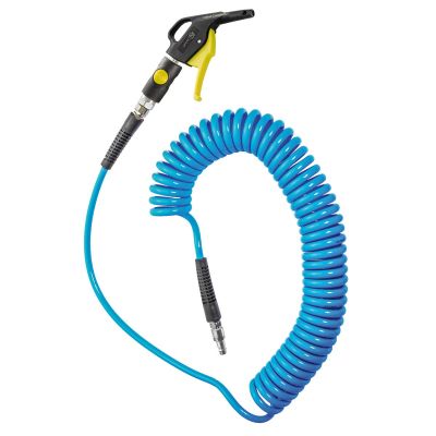 PRVBGKPASCO266 image(0) - Prevost 1/4" ID x 20' Coil hose with 1/4" prevoS1 ARO 210 safety coupling, OSHA blow gun and 1/4" plug