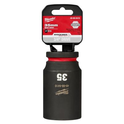 MLW49-66-6410 image(0) - Milwaukee Tool SHOCKWAVE Impact Duty 3/4"Drive 35MM Deep 6 Point Socket