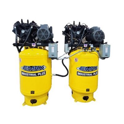 EMXESP10A120V1 image(0) - EMAX Two EMAX 10HP 1ph 120 Gallon Vertical Solo Mounted Alternating Silent Air compressors-w/Pressure Lubricated pumps