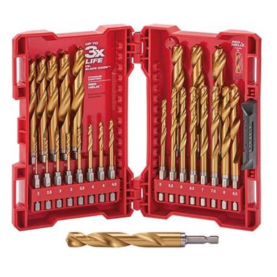 MLW48-89-4861 image(0) - Milwaukee Tool SHOCKWAVE Impact Duty RED HELIX Titanium Metric Drill Bit Set ‐ 25PC