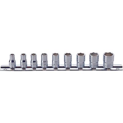 KKNRS2400A-9 image(0) - Ko-ken USA RS2400A/9 1/4 Sq. Dr. Socket set 3/16-1/2 6 point 9 pieces