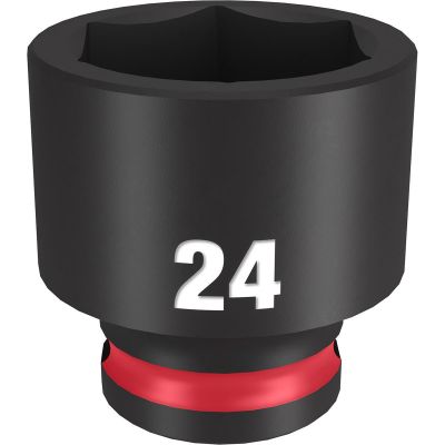 MLW49-66-6147 image(0) - Milwaukee Tool SHOCKWAVE Impact Duty 3/8"Drive 24MM Standard 6 Point Socket