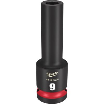 MLW49-66-6270 image(0) - Milwaukee Tool SHOCKWAVE Impact Duty 1/2"Drive 9MM Deep 6 Point Socket
