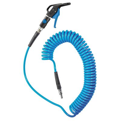 PRVBGKPISCO254 image(0) - Prevost 1/4" ID x 13' Coil hose with 1/4" prevoS1 Industrial safety coupling, OSHA blow gun and 1/4" plug