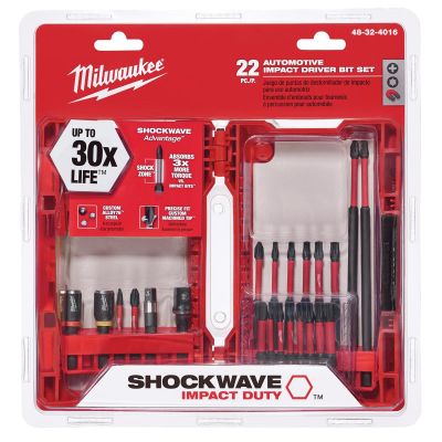 MLW48-32-4016 image(0) - Milwaukee Tool 22-PC AUTO SHOCKWAVE IMP DRIVER BIT SET