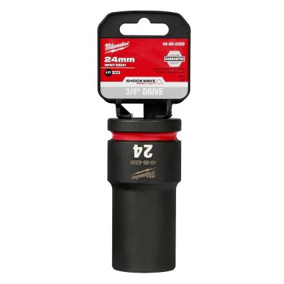 MLW49-66-6399 image(0) - Milwaukee Tool SHOCKWAVE Impact Duty 3/4"Drive 24MM Deep 6 Point Socket