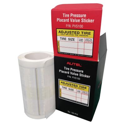 AULPVS100 image(0) - Autel Placard Value Stickers : Box of 100 Placard Value Stickers to Keep Track of Adjusted Tire Information