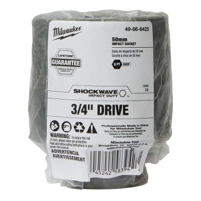 MLW49-66-6425 image(0) - Milwaukee Tool SHOCKWAVE Impact Duty 3/4"Drive 50MM Deep 6 Point Socket