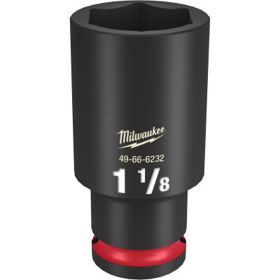 MLW49-66-6232 image(0) - Milwaukee Tool SHOCKWAVE Impact Duty 1/2"Drive 1-1/8" Deep 6 Point Socket