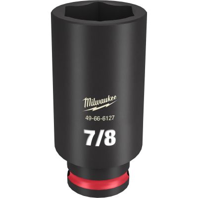 MLW49-66-6127 image(0) - Milwaukee Tool SHOCKWAVE Impact Duty 3/8"Drive 7/8" Deep 6 Point Socket