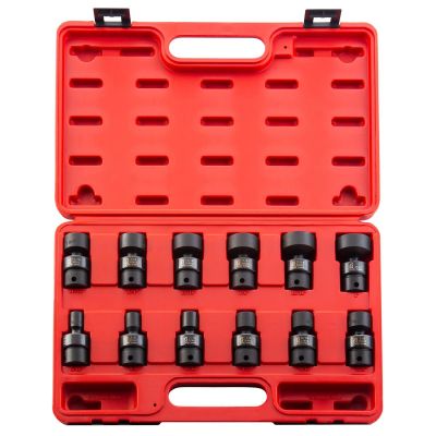 SUN3690 image(0) - Sunex 12 PC 3/8" DR 12 PT UNIV IMPACT SOCKET SET SAE