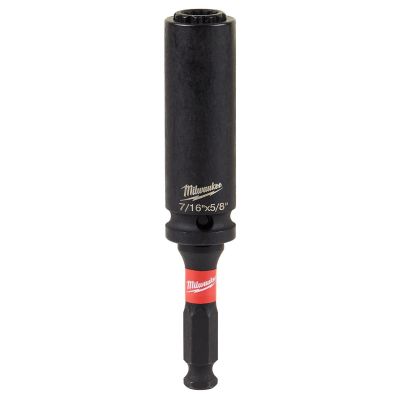 MLW49-66-5120 image(0) - Milwaukee Tool SHOCKWAVE Lineman's 12PT 7/16" &5/8" 2-in-1 Socket
