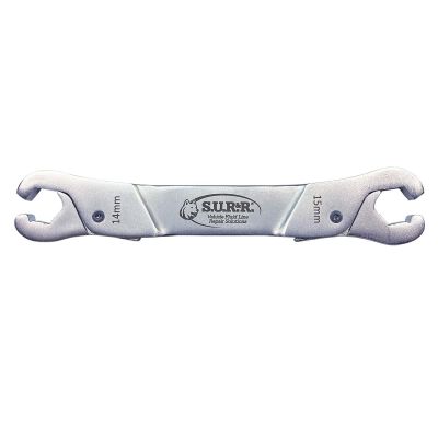 SRRRLW1415 image(0) - S.U.R.&R. Versatile line wrench featuring unique ratcheting push on / pull off operation. Designed for convenient, single-handed use. Sizes: 14mm (9/16”) & 15mm (19/32”)