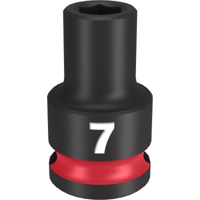 MLW49-66-6131 image(0) - Milwaukee Tool SHOCKWAVE Impact Duty 3/8"Drive 7MM Standard 6 Point Socket