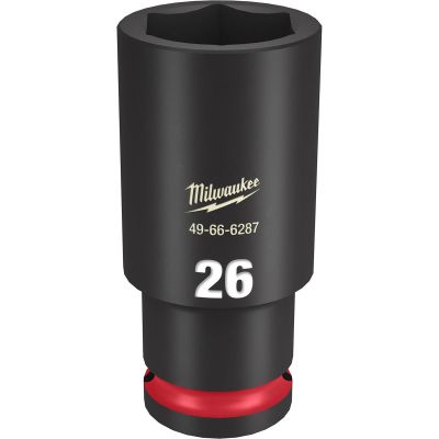 MLW49-66-6287 image(0) - Milwaukee Tool SHOCKWAVE Impact Duty 1/2"Drive 26MM Deep 6 Point Socket