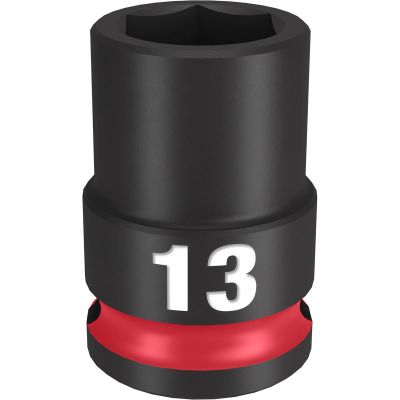 MLW49-66-6137 image(0) - Milwaukee Tool SHOCKWAVE Impact Duty 3/8"Drive 13MM Standard 6 Point Socket