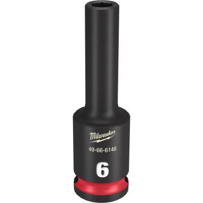MLW49-66-6148 image(0) - Milwaukee Tool SHOCKWAVE Impact Duty 3/8"Drive 6MM Deep 6 Point Socket