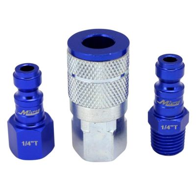 MILS-303TKIT image(0) - Milton Industries 3 pc. ColorFit Set, T-style Blue, 1/4"
