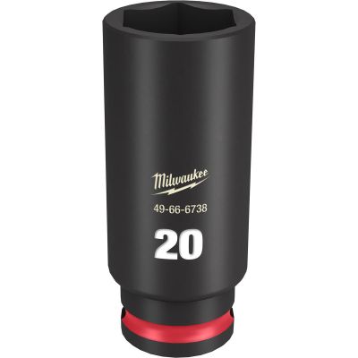 MLW49-66-6738 image(0) - Milwaukee Tool SHOCKWAVE Impact Duty 3/8"Drive 20MM Deep 6 Point Socket